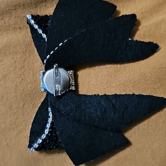 NEW ELEGANT DAZZLING CRYSTAL BOW TIE/NECK TIE - BLACK 3" x 4" - Picture 8 of 11